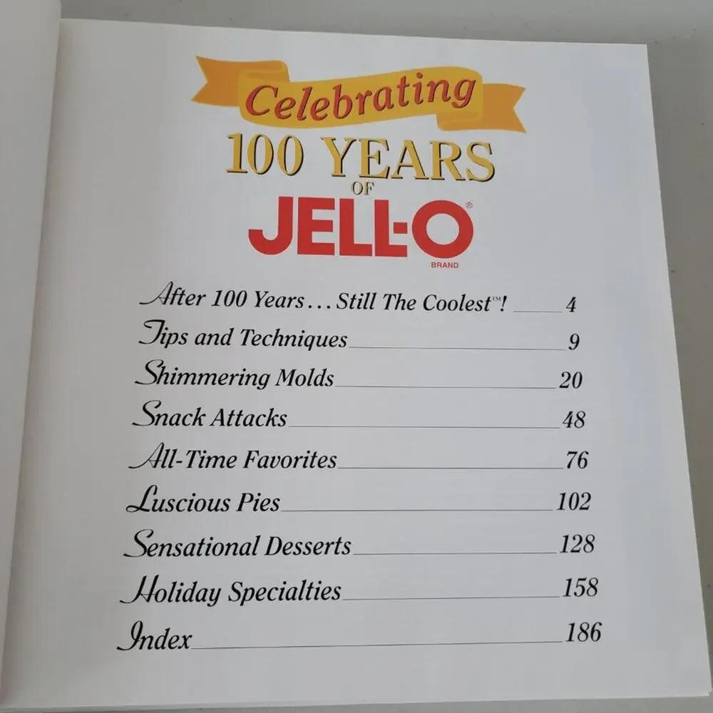 Jell-O Celebrating 100 Years Recipe Book 1997 Vintage Cookbook Hardcover Dessert